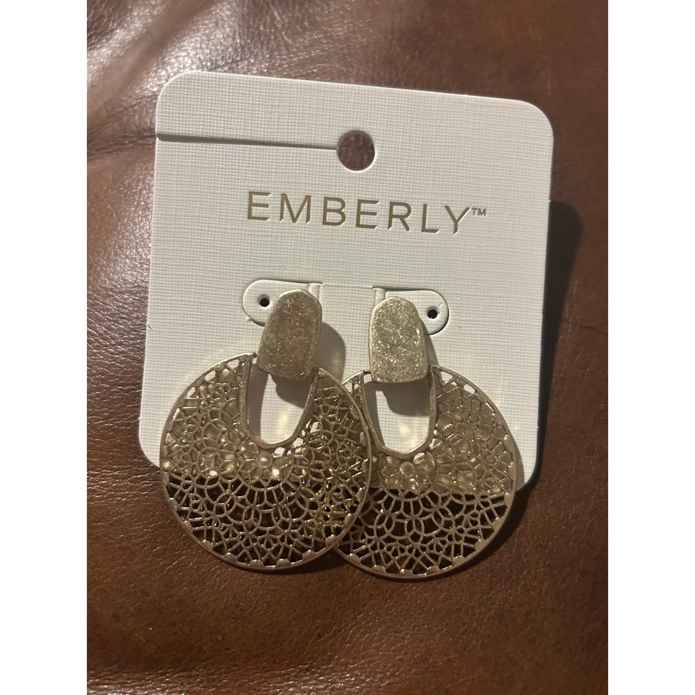 Emberly Gold Tone Filigree Drop Earrings Boho Statement Openwork Circular Kohl's